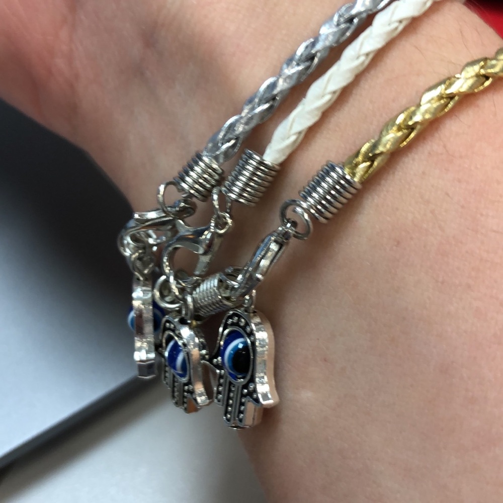 Bracelets with Hamsa hand and 👁